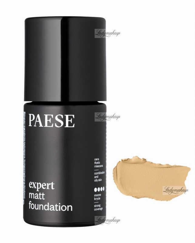 PAESE - Expert Matt Foundation - Specjalistyczny podkład matujący - Skóra tłusta i mieszana - 30 ml - 500W LIGHT BEIGE