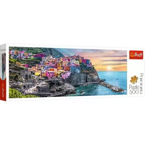 Puzzle 500 panoramiczne Vernazza o zachodzie słońca Włochy 29516 - Trefl PAP