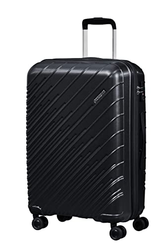 American Tourister Speedstar Spinner M, walizka z możliwością rozszerzenia, 67,5 cm, 66,5/70 l, czarna (Black), czarny (czarny), M (67.5 cm - 66.5/70 L), Walizki i wózki