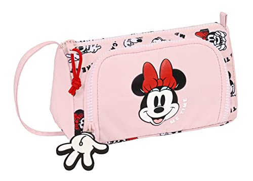 Safta MINNIE MOUSE Me Time uchwyt z pustą kieszonką, etui dla dzieci, idealne dla dzieci, wygodne i wszechstronne, jakość i wytrzymałość, 20x8.5x11 cm, jasnoróżowy, Jasnoróżowy, Estándar, zwykły