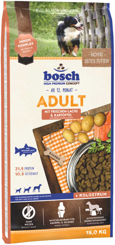 Zestaw mieszany Bosch Petfood Adult, 2 x 15 kg - Ryba i ziemniak / łosoś i ziemniak Dostawa GRATIS!