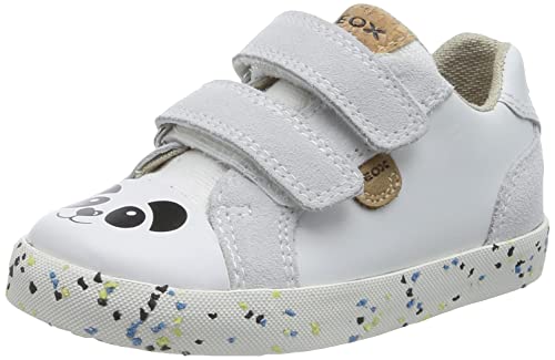 Geox Buty dziecięce B Kilwi Girl Sneaker, białe/czarne, rozmiar 23, biały/czarny, 23 EU