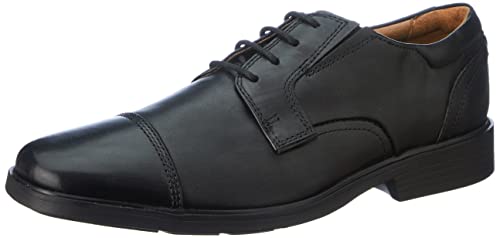 Clarks Męska czapka Clarkslite Oxford, czarna skóra, 44 EU