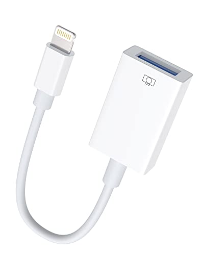 BOUTOP Adapter do Kamery USB na Lightning z Funkcją OTG do iPhone iPad – Biały