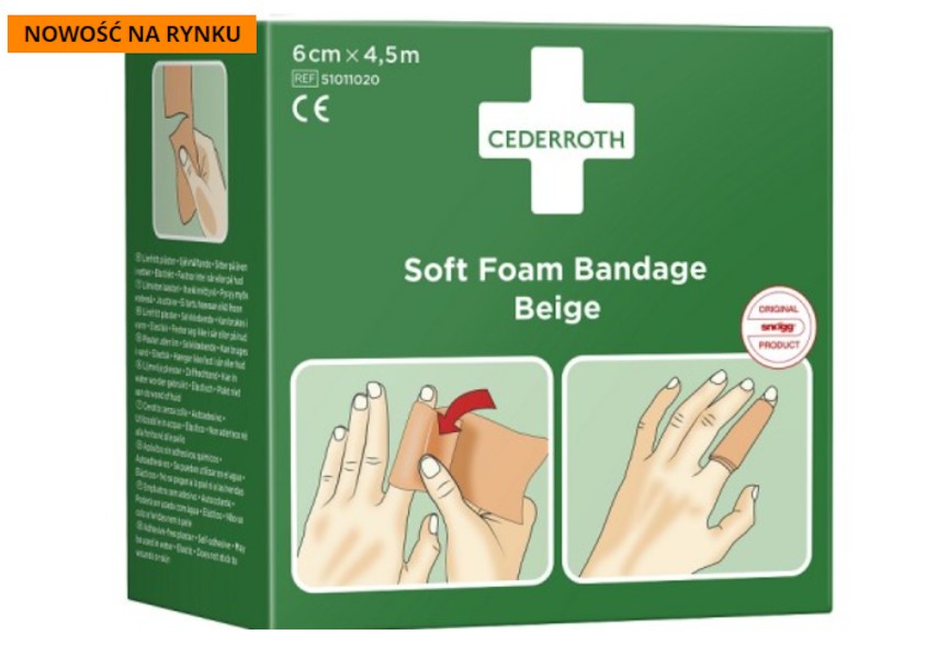 Bandaż Z Pianki Cederroth Soft Foam Bandage Beige, 6 Cmx450Cm