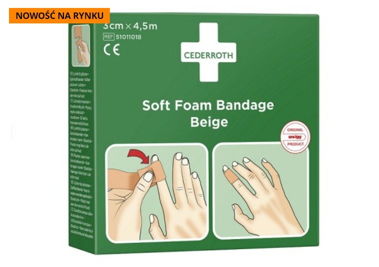 Bandaż Piankowy Beżowy Cederroth Soft Foam Bandage 3 Cm X 4,5 M