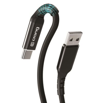 Kabel USB - USB Typ-C CRONG Armor Link 0.25 m Czarny