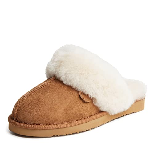 Dearfoams Damskie kapcie Fireside Sydney Shearling Scuff, Kasztan - 39 EU