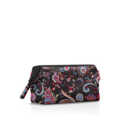 reisenthel Kosmetyczka podróżna – mocna, wytrzymała i praktyczna podróżna kosmetyczka, pasek na rękę, wodoodporny materiał, Paisley Black, 26 x 18 x 13,5 cm, kosmetyki podróżne