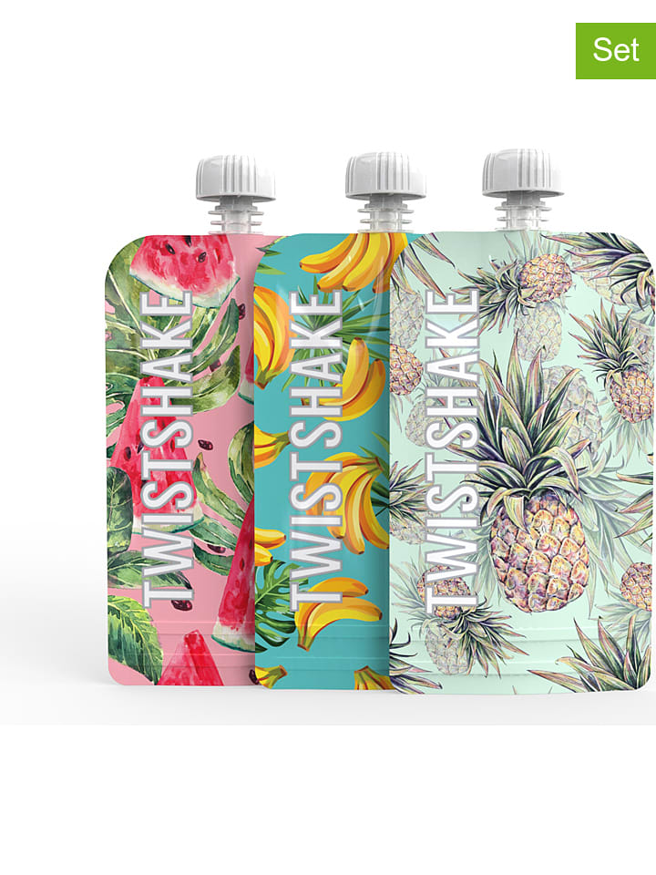 Twistshake Saszetki wielorazowe (3 szt.) ze wzorem