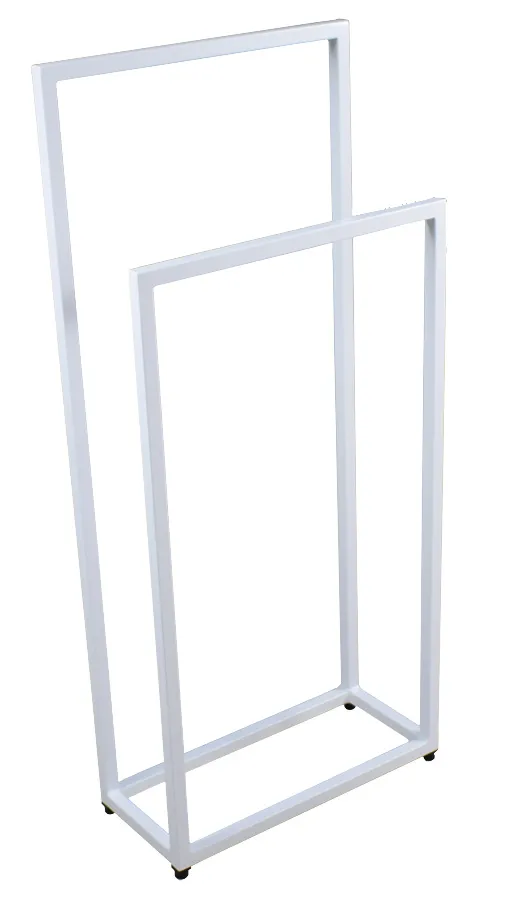 Biały podwójny stojak na ręczniki 45 cm N0-C48
