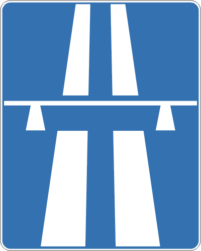 Znak drogowy informacyjny D-9 Autostrada