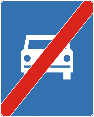 Znak drogowy informacyjny D-8 Koniec drogi ekspresowej