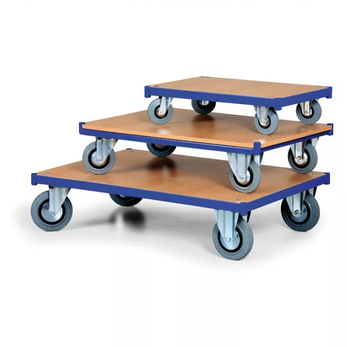 Platforma transportowa, 1200 x 800 mm, nośność 200 kg, koła 125 mm z szarą gumą