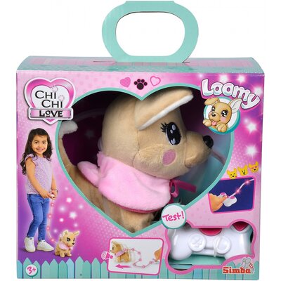 Simba 105893542 Chi Chi Love piesek Loomy sterowany na świecący kabel 105893542
