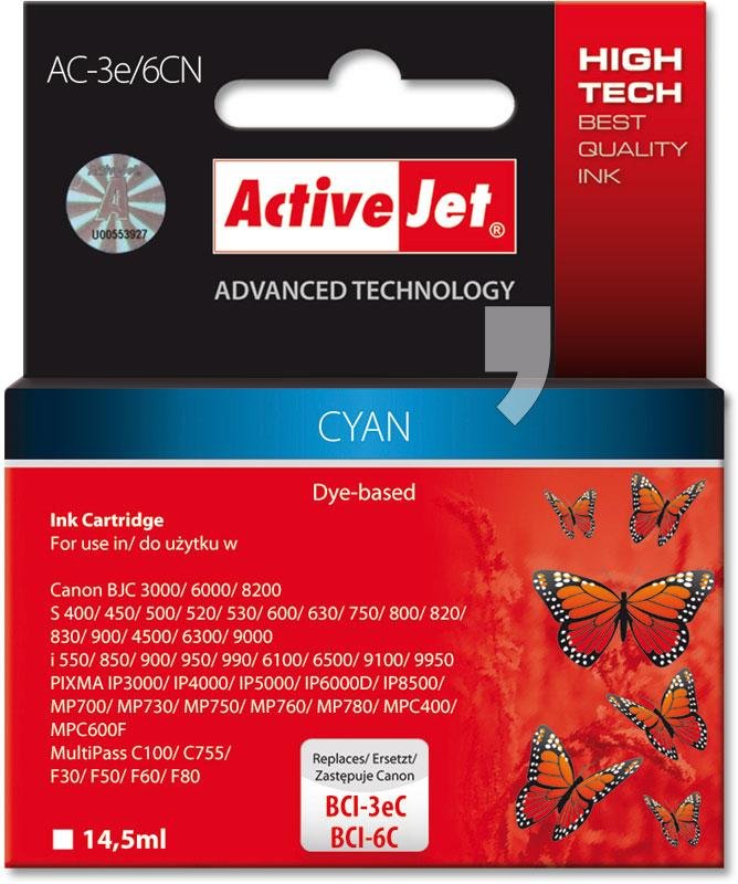 ActiveJet ACJ-AC-3E/6C Tusz Canon BCI-3E Cyan LEC-ACJ-AC-3E/6C