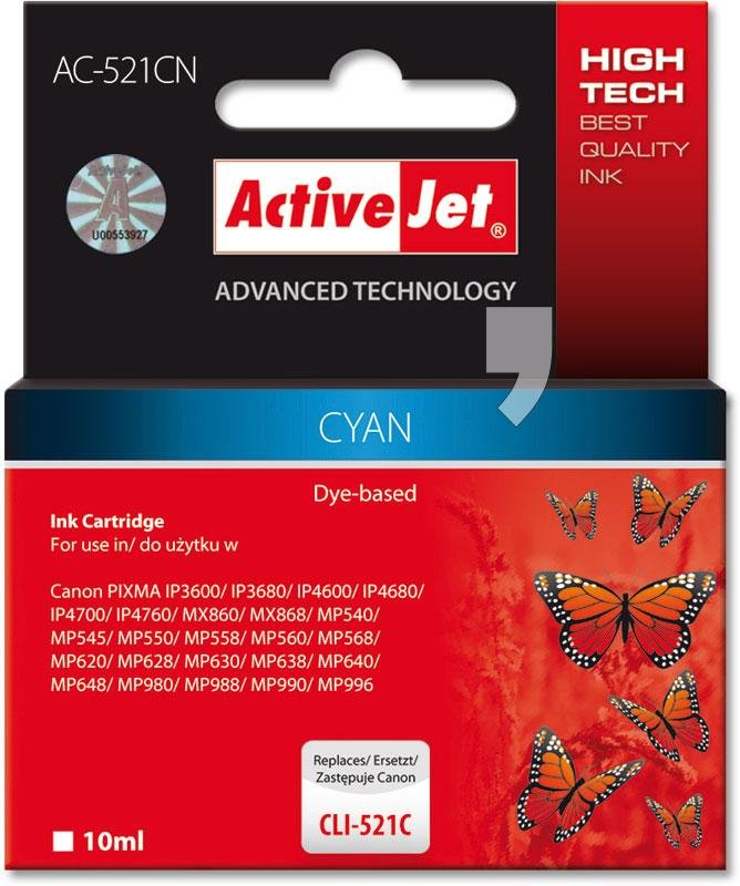 ActiveJet Tusz Canon CLI-521C AC-521CN Fv