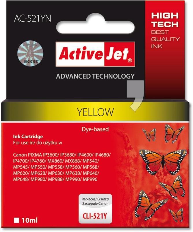 Tusz ACTIVEJET AC-521Y yellow do drukarki Canon