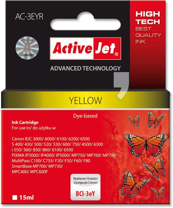 Tusz ACTIVEJET ACR-3eY yellow do drukarek Canon