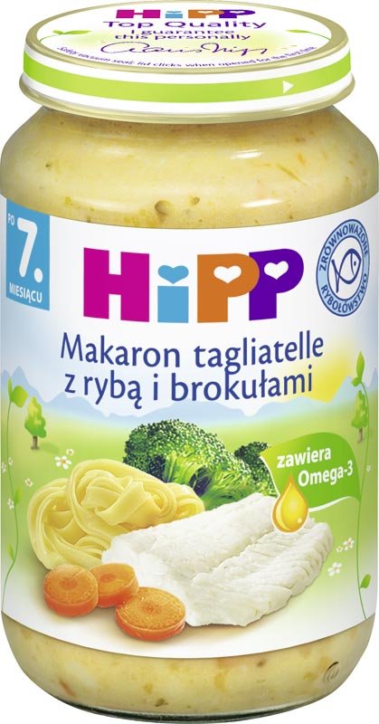 HiPP MAKARON Z RYBĄ MORSKĄ I BROKUŁAMI 220G