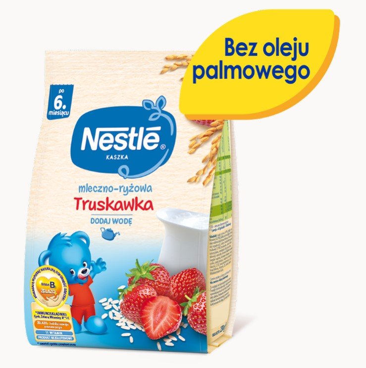 Nestle Kaszka mleczno-ryżowa truskawka po 6 miesiącu 230 g