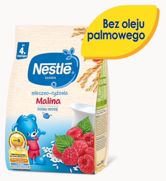 Nestle Kaszka mleczno-ryżowa malina po 4 miesiącu 230g