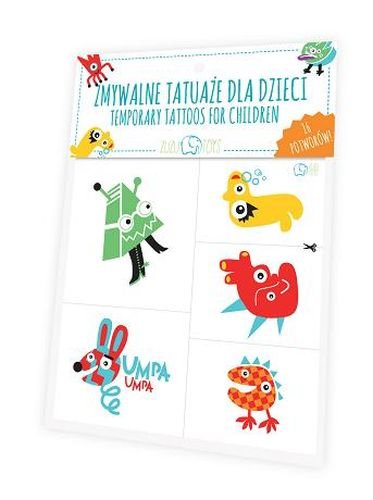 Zuzu Toys Toys Zmywalne tatuaże dla dzieci - potwory