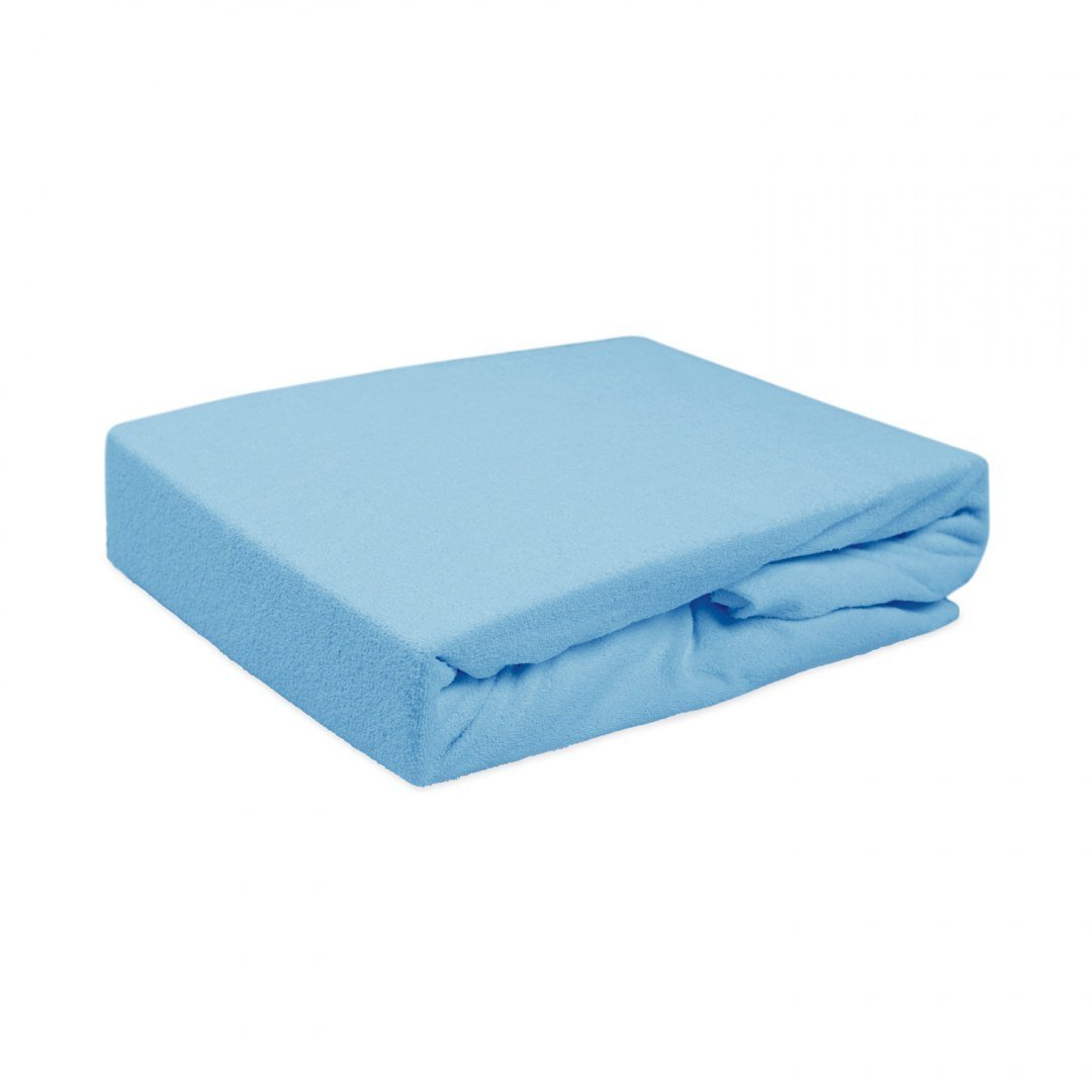 Darymex Prześcieradło z gumką Frotte niebieskie 150/160x200 5907761009943