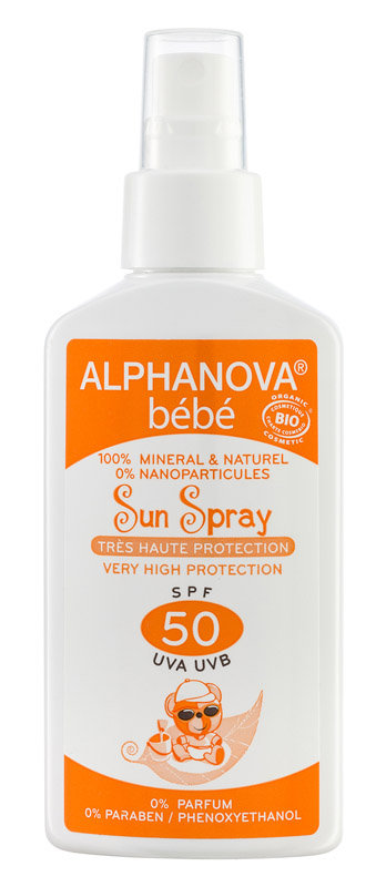 Alphanova Bebe Przeciwsloneczny Spray o wysokim filtrze SPF 50