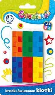 Kredki świecowe 6 kolorów Klocki Creativo