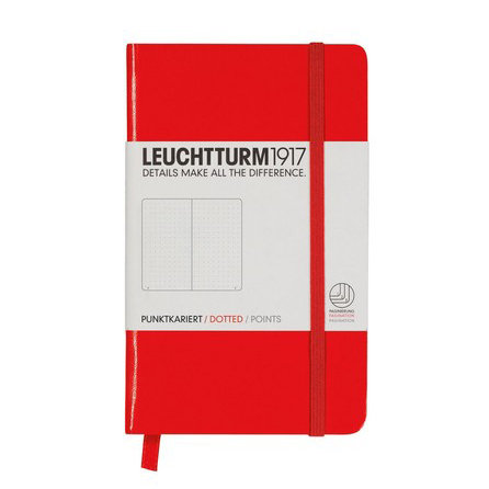 Leuchtturm, Notes Pocket, 185 stron, kropki, czerwony