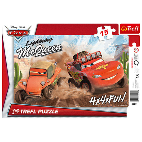 Trefl, puzzle, Disney, Auta, Wyścig na pustyni, 15 el.