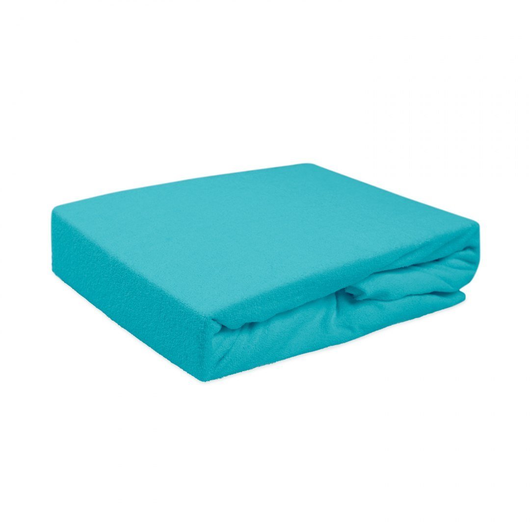 Darymex Prześcieradło z gumką Frotte turkusowe 210/200x220 cm 5907761010925