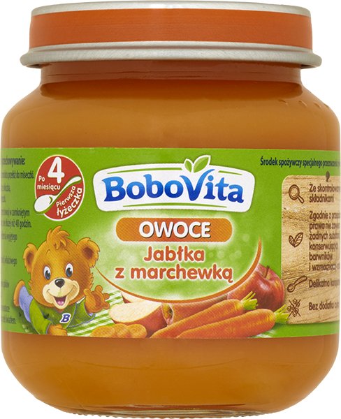 Bobovita pierwsza łyżeczka, jabłka z marchewką