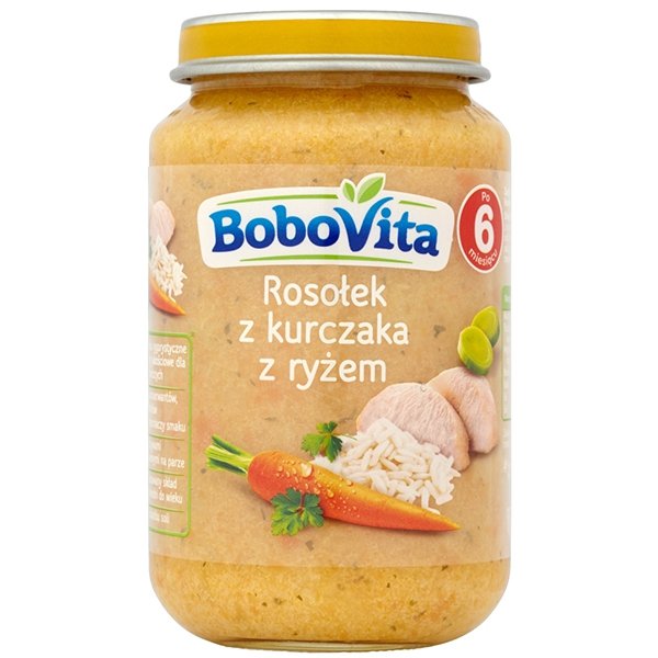 Bobovita BOBOVITA ZUPKA ROSOŁEK Z KURCZAKA Z RYŻEM PO 6 MIESIĽCU 190 G 15357429