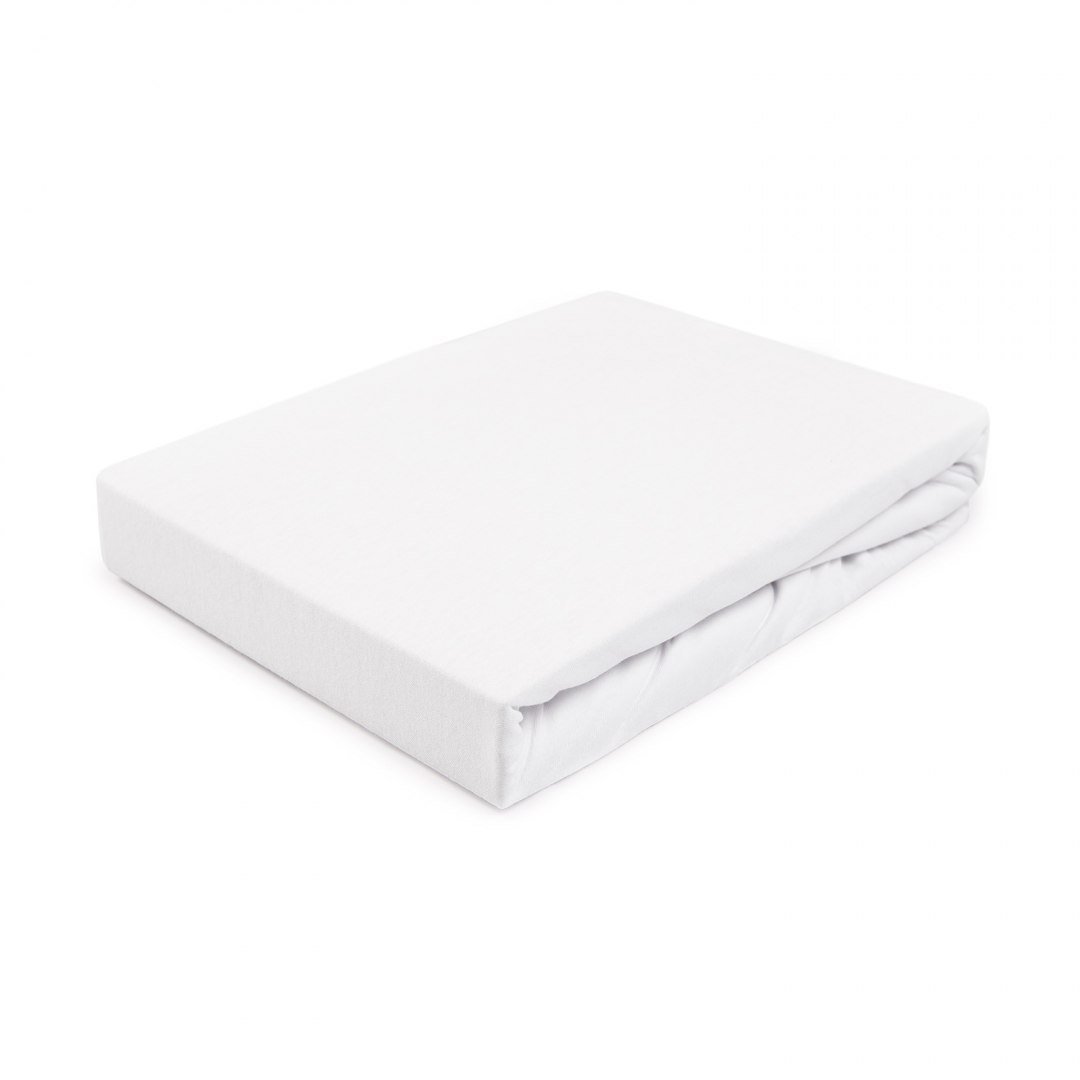 Darymex Prześcieradło z gumką, jersey, białe, 110/120x200 cm