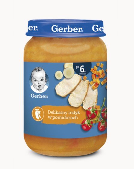 Gerber OBIADEK Delikatny indyk w pomidorach po 6 miesiącu 190 g