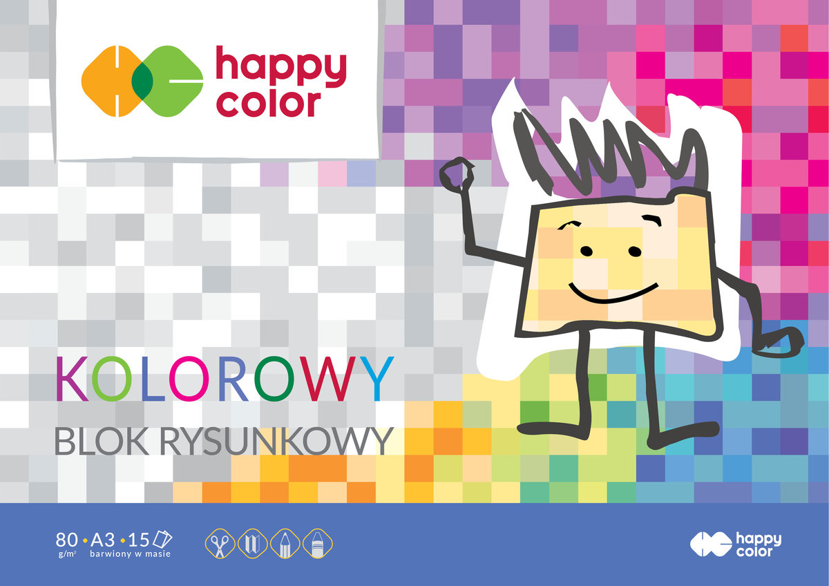 Happy Color blok rysunkowy, format A3, kolorowy