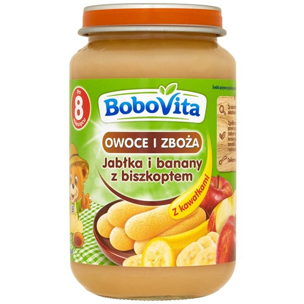 Bobovita Jabłka i banany z biszkoptem po 8 miesiącu 190g