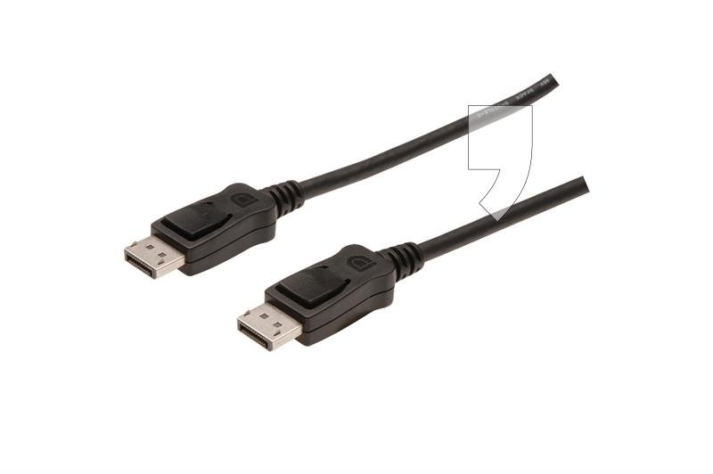 Assmann Kabel połączeniowy DisplayPort 1.2 z zatrzaskami Typ DP/DP M/M czarny 1m AKASSVD00000026