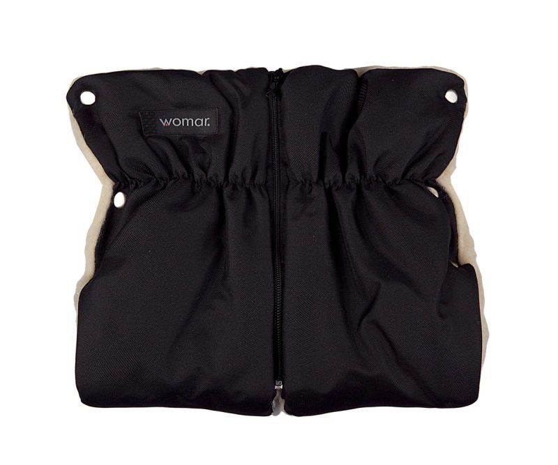 Womar Rękawiczki do wózka Mufki dwuczęściowe czarny