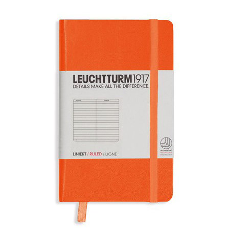 Leuchtturm, Notes Pocket, 185 stron, linia, pomarańczowy