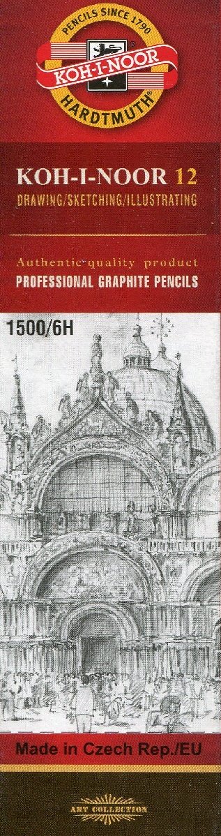 Koh-I-Noor zestaw grafitowych ołówków, 1500/6H