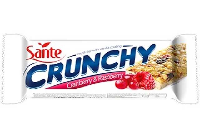 SANTE Baton Crunchy zbożowy musli z owocami żurawiny i maliny 40 g Sante