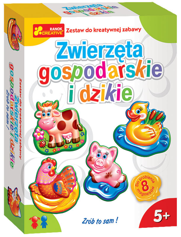 Ranok-Creative Magnesy na lodówkę - zrób to sam, Zwierzęta gospodarskie i dzikie, zestaw kreatywny