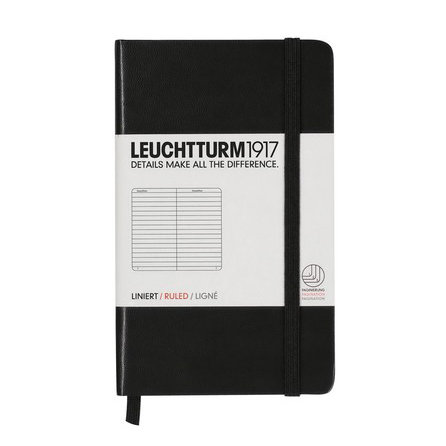Leuchtturm, Notes Pocket, 185 stron, linia, czarny