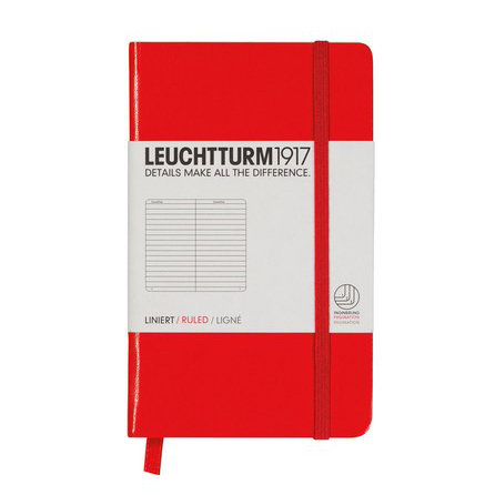 Leuchtturm, Notes Pocket, 185 stron, linia, czerwony