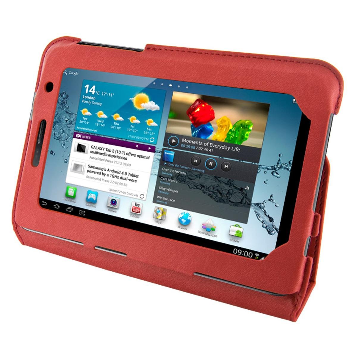 4World Etui - stand dla Galaxy Tab 2. Ultra Slim. 7. czerwony (9125)