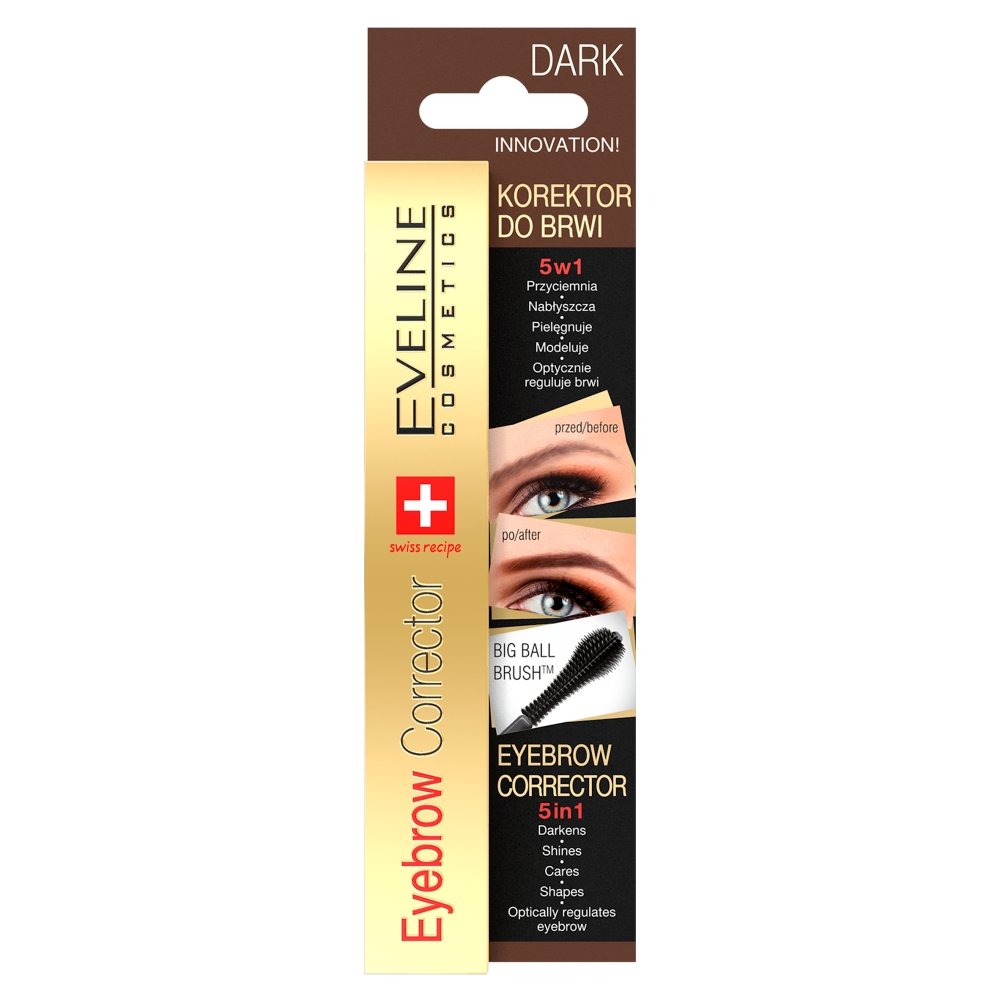 Eveline COSM korektor do brwi 5w1 DARK 9 ml