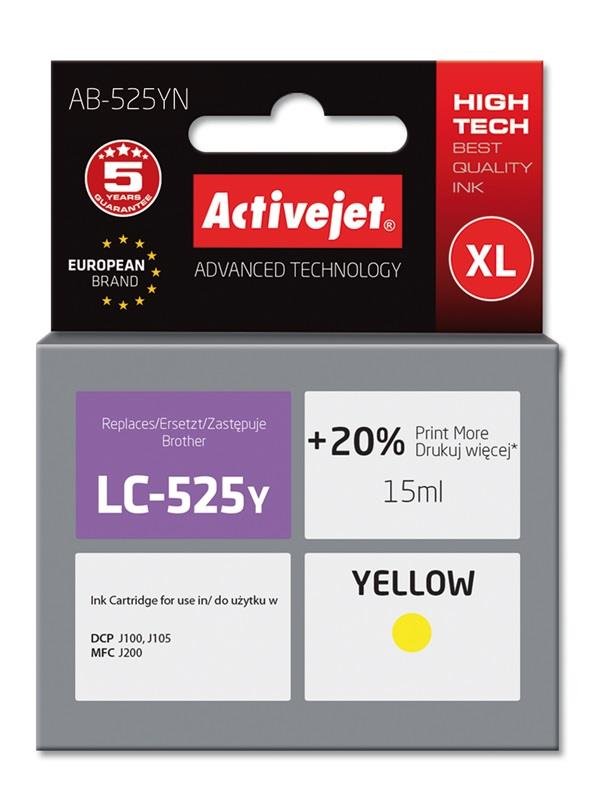 1x Tusz ActiveJet Do Brother LC-525 15ml Yellow